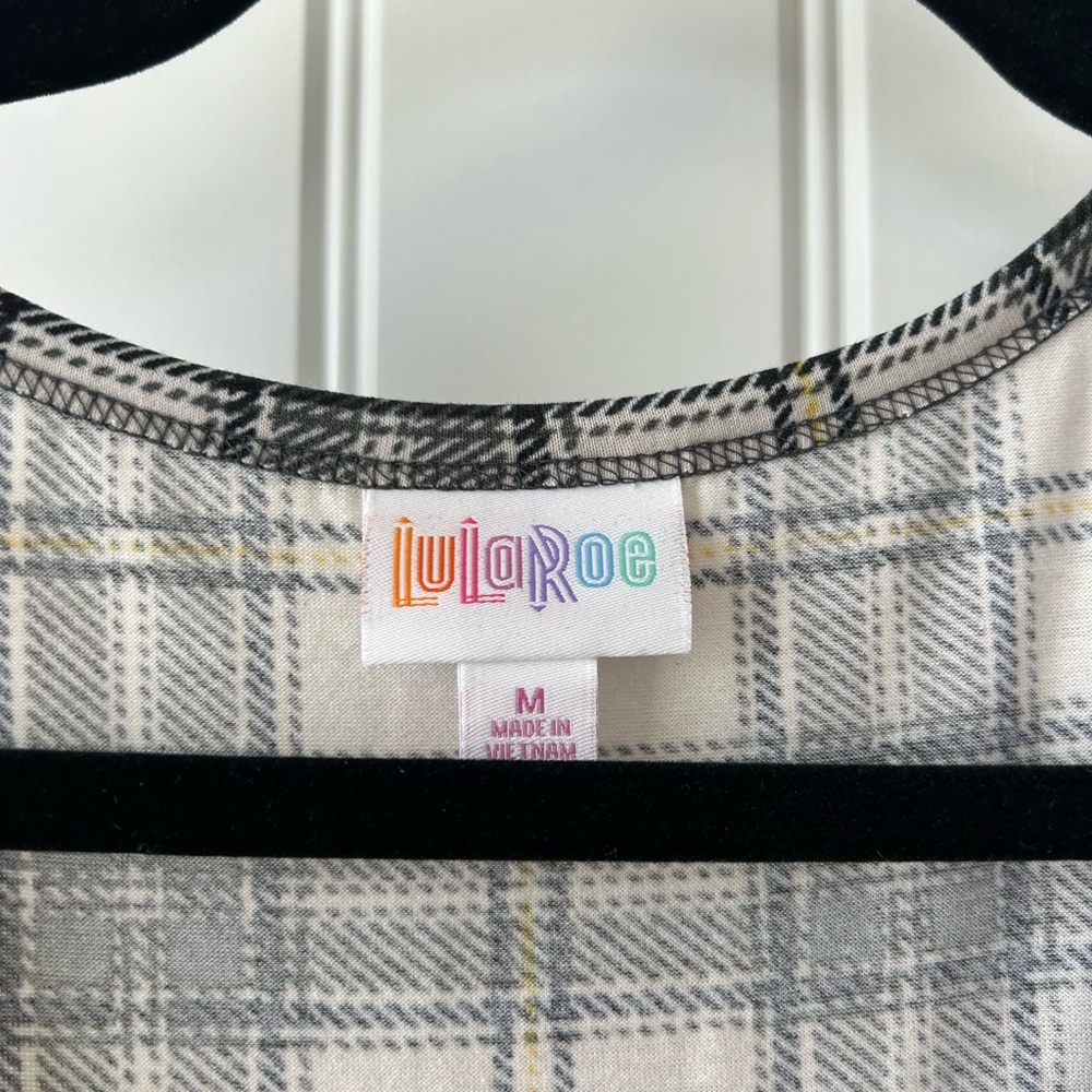 LuLaRoe Gray Plaid Dress - Picture 3 of 4
